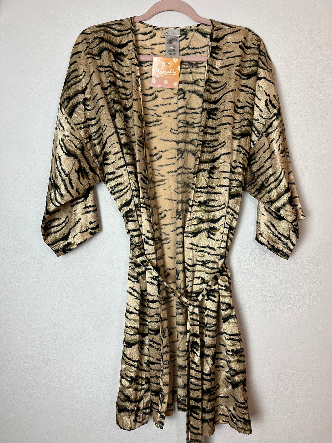 Tiger Print Satin Robe - Large
