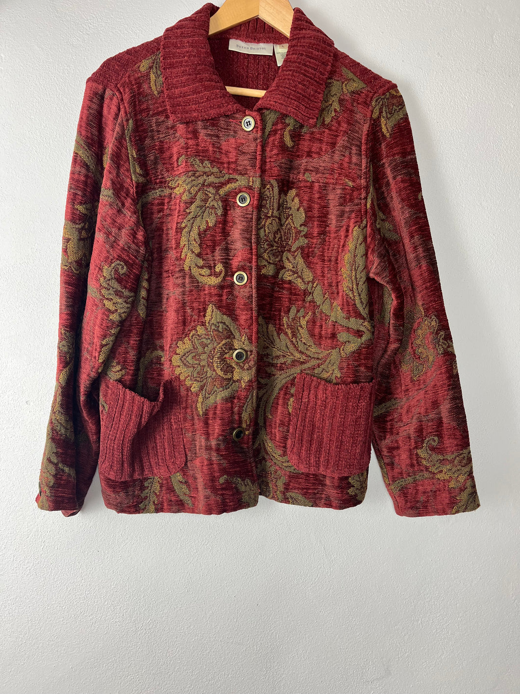 Floral Upholstery Knit Sweater - Large